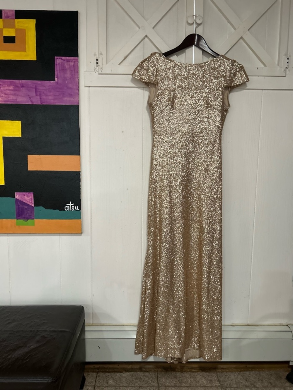 Sorel Beige Satin Dress by Sorella Vita
